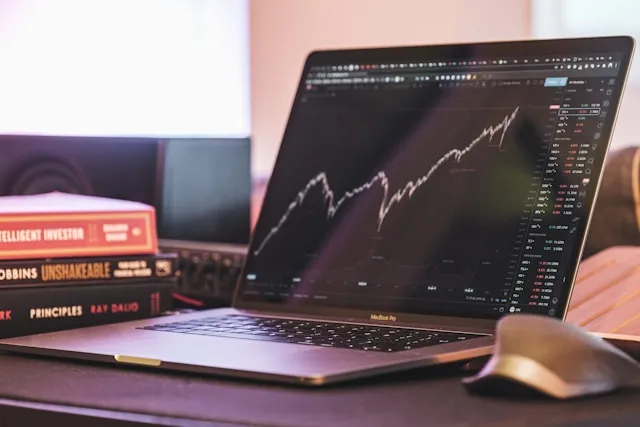 stocks chart on a computer